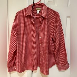COLDWATER CREEK MEN’S LONG SLEEVE SHIRT. Red & White Checks. Size L.